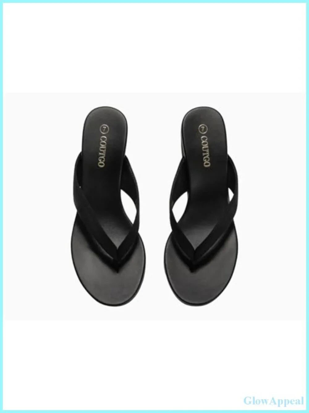 Coutgo Womens Platform Wedge Sandals Slip On Thong Flip Flops Summer Beach Shoes